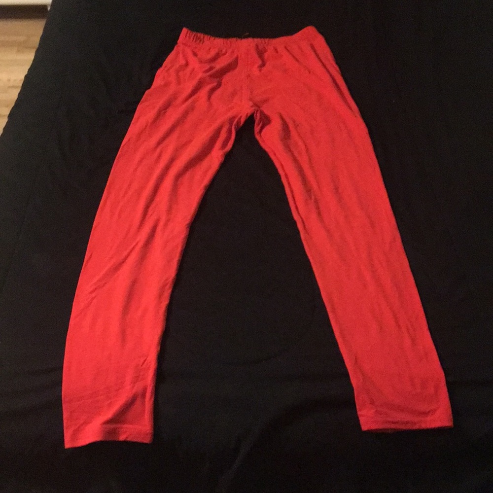 Red leggings